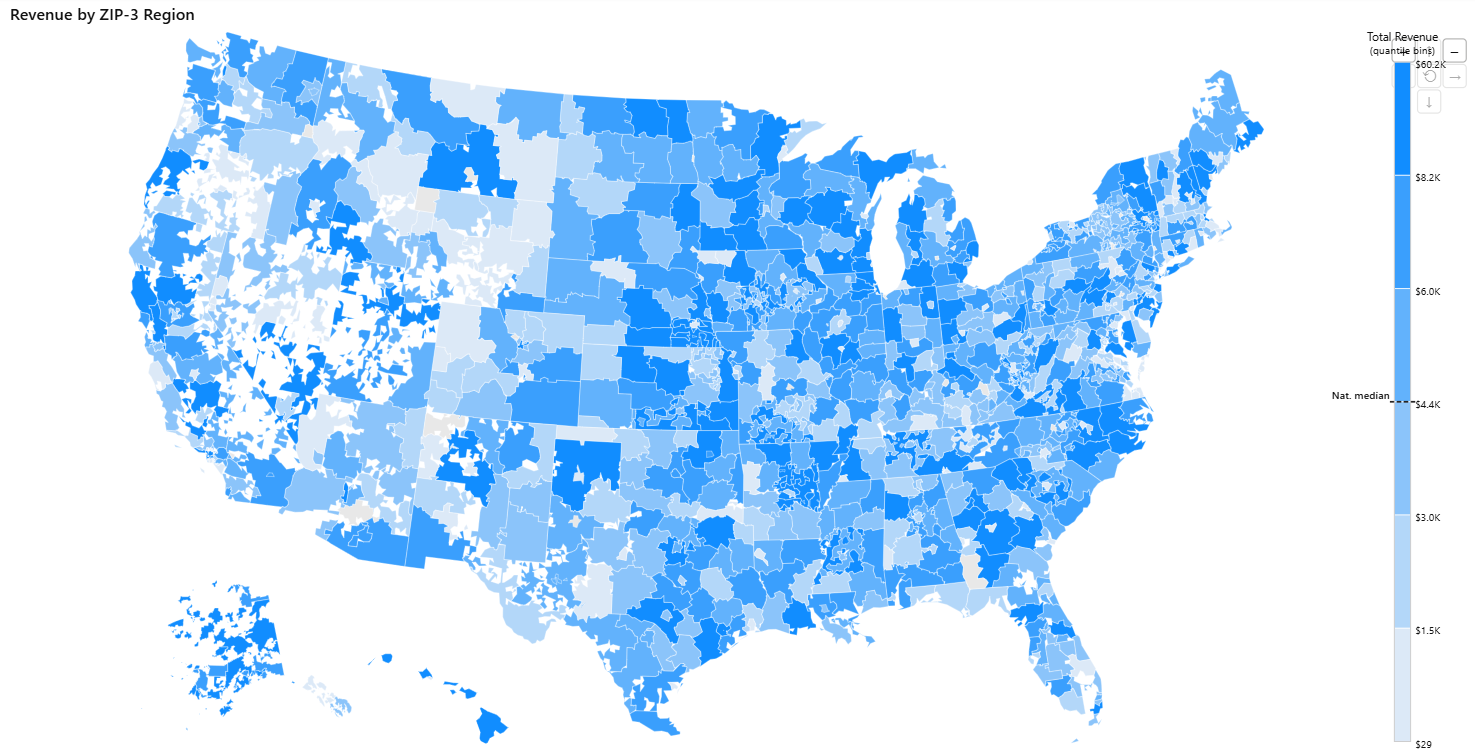US Zip Codes Choropleth