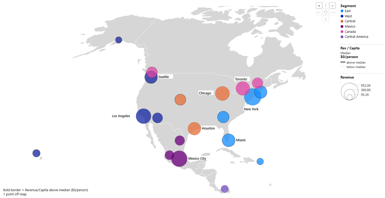North America Bubble Map