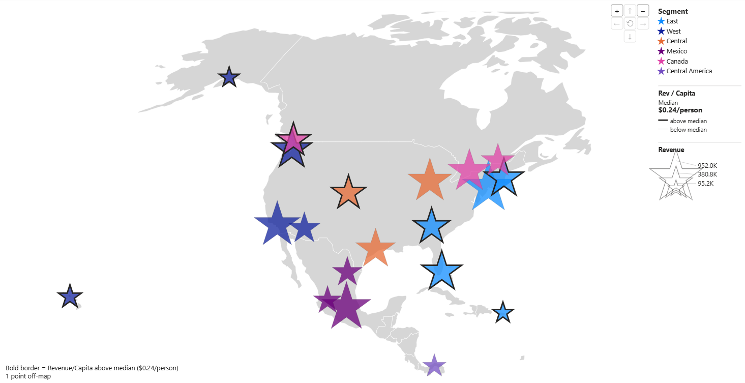 North America Map Using Stars