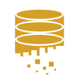 The RegiaBI mark: a gold data drum dissolving from the bottom