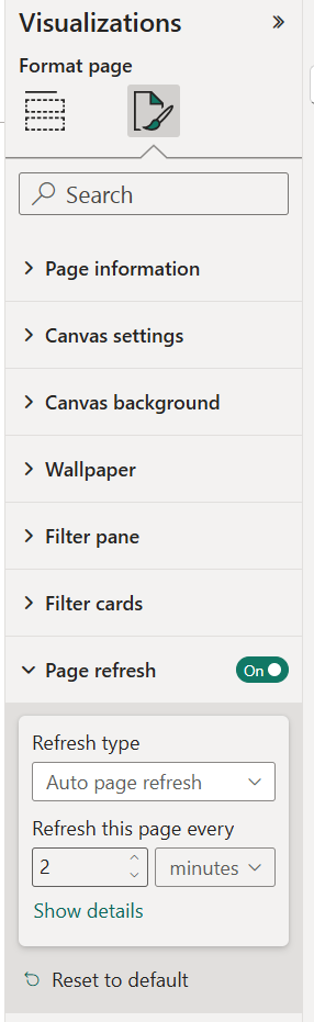 Multi-format Card: When we put this in action in a report, we might want to enable scheduled refreshing of the