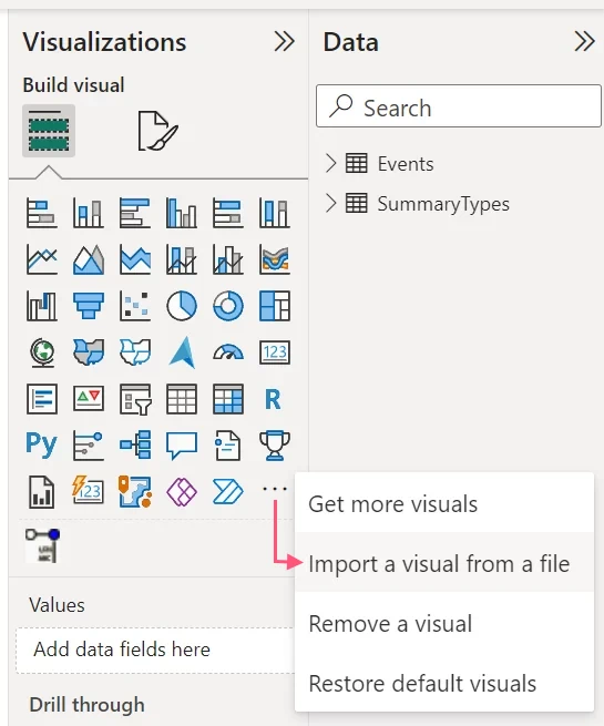 Power BI: importing a pbiviz custom visual from a file
