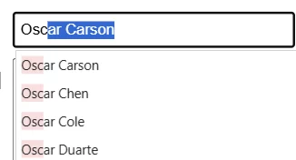 Auto-complete Filter: As you type a value in the entry text box, autocompletion may try to append the "top (view 2)