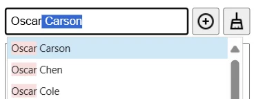 Auto-complete Filter: When 'Case Must Match' is enabled (default is disabled), then the case of the typed text (view 3)