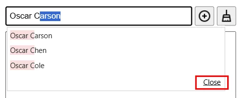 Auto-complete Filter: Enabling the 'Show Close List Link' causes an additional item to be added to the pick list