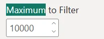 Auto-complete Filter: 'Maximum to Filter' controls the maximum number of distinct values in the value source