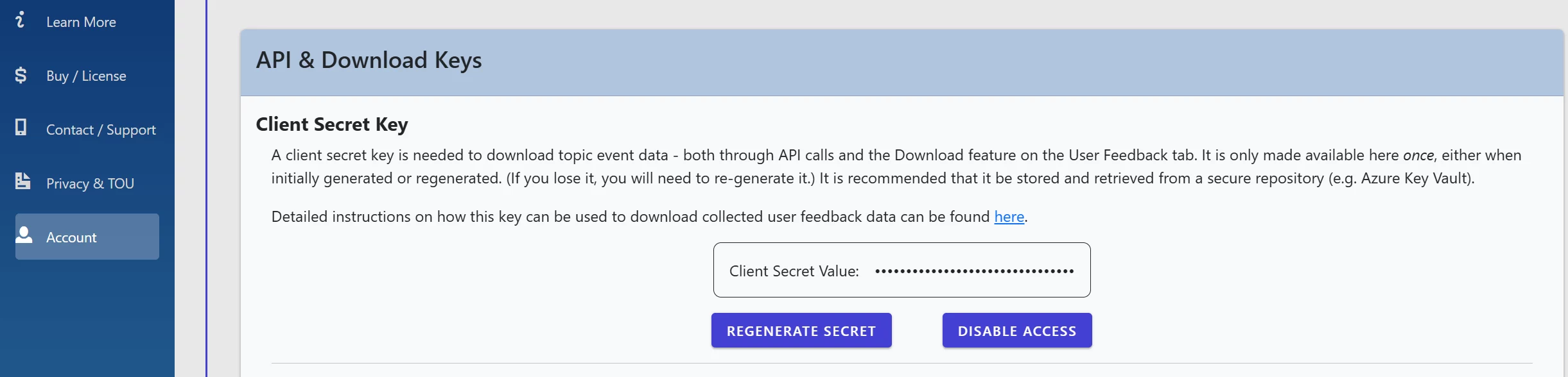 LLM AI Charts: If your account has an API key enabled, you must configure it as the Client Secret Key in LLM AI