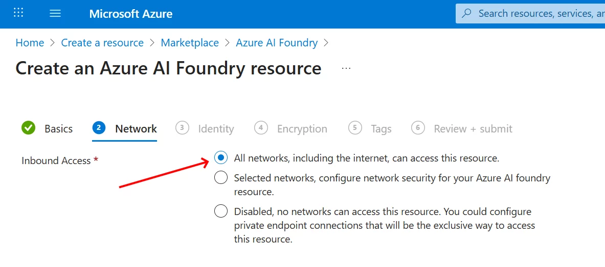 LLM AI Charts: 1. Create an Azure AI Foundry (view 4)